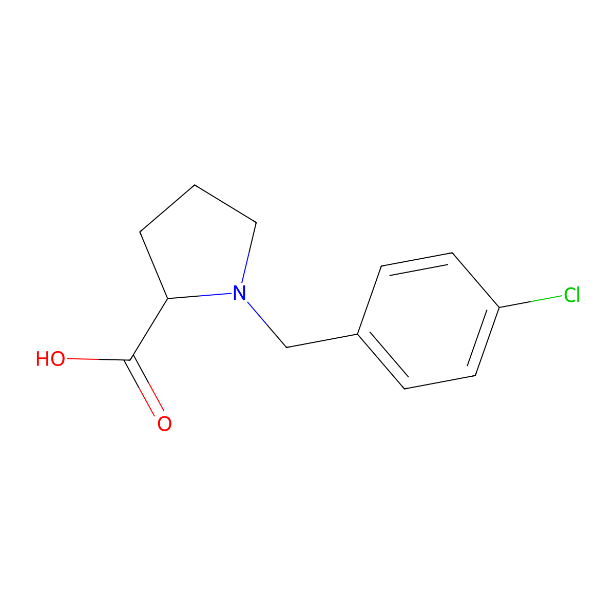 1-(4-Chloro-benzyl)-pyrrolidine-2-carboxylic acid molecular structure, CAS 1025761-25-4