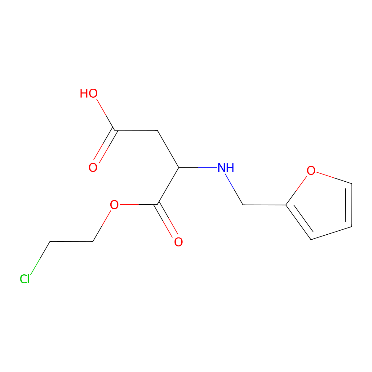 4-(2-Chloroethoxy)-3-(furan-2-ylmethylamino)-4-oxobutanoic acid molecular structure, CAS 1025761-54-9