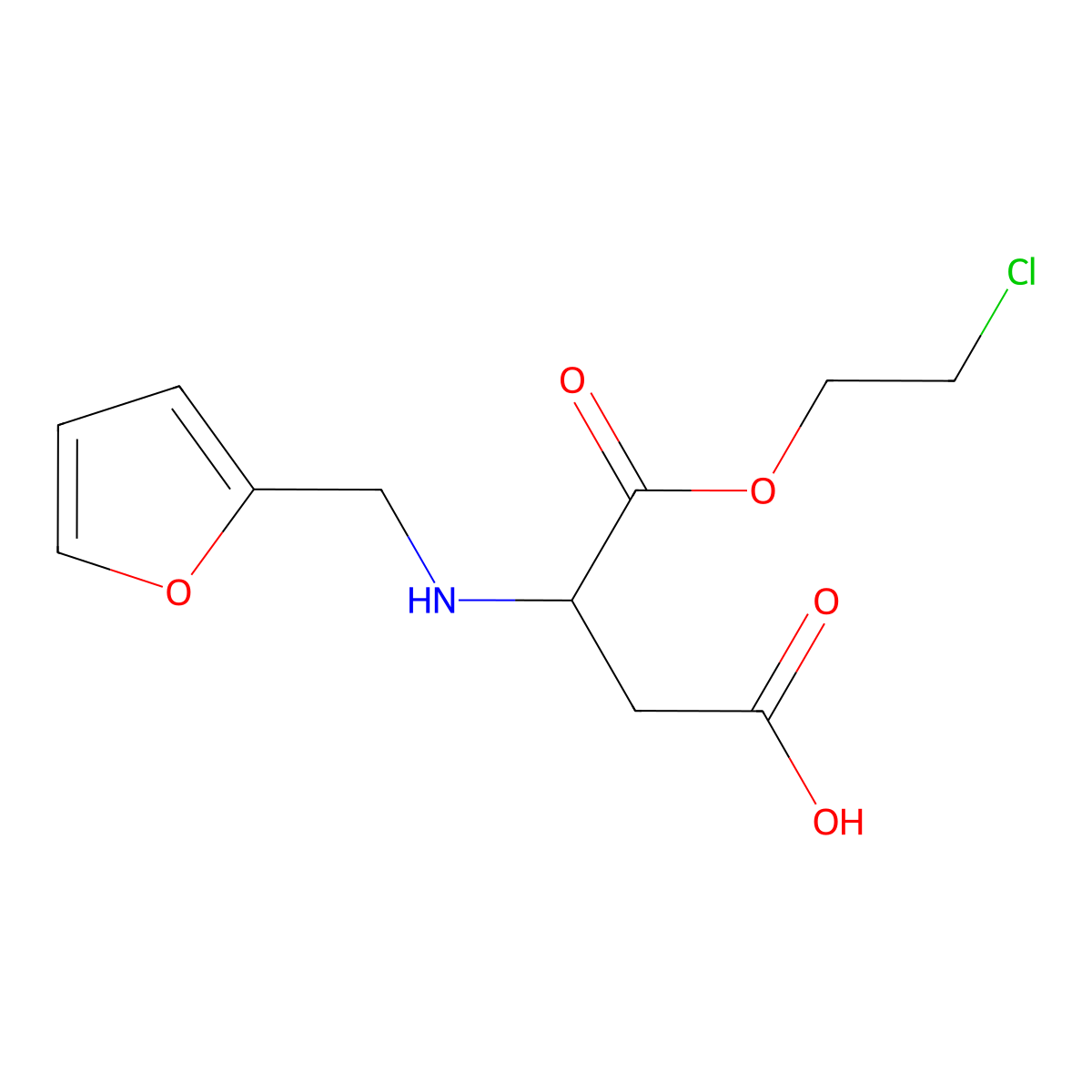 4-(2-Chloroethoxy)-3-(furan-2-ylmethylamino)-4-oxobutanoic acid molecular structure, CAS 1025761-54-9