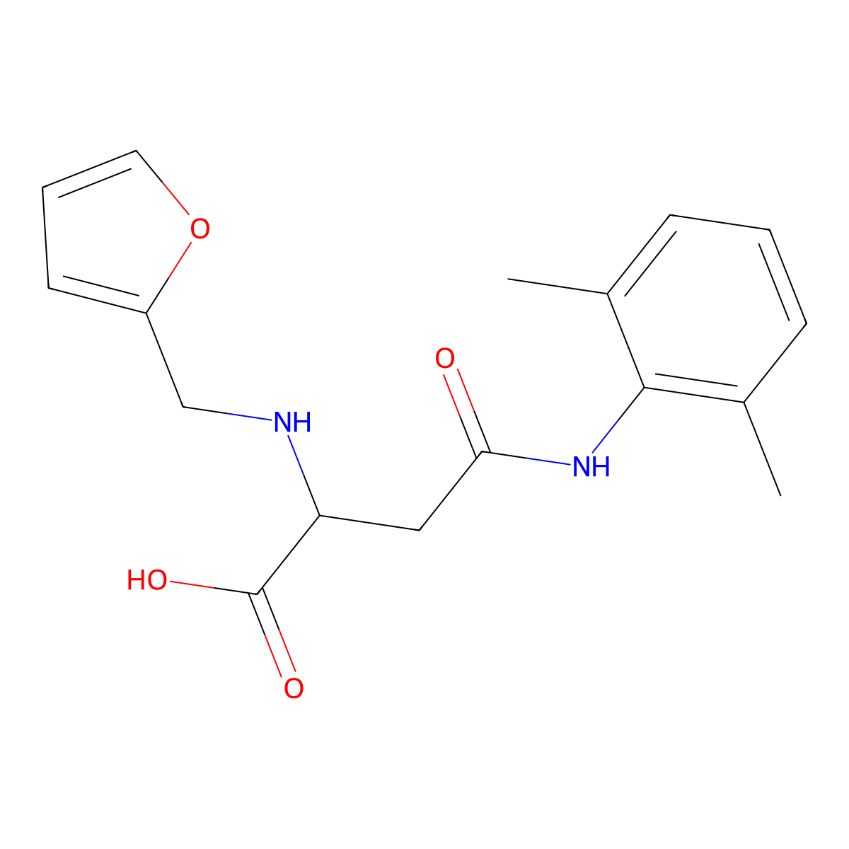 4-(2,6-Dimethylanilino)-2-(furan-2-ylmethylamino)-4-oxobutanoic acid molecular structure, CAS 1025761-96-9