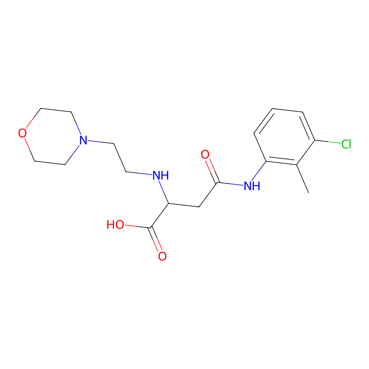 4-((3-Chloro-2-methylphenyl)amino)-2-((2-morpholinoethyl)amino)-4-oxobutanoic acid molecular structure, CAS 1025762-01-9