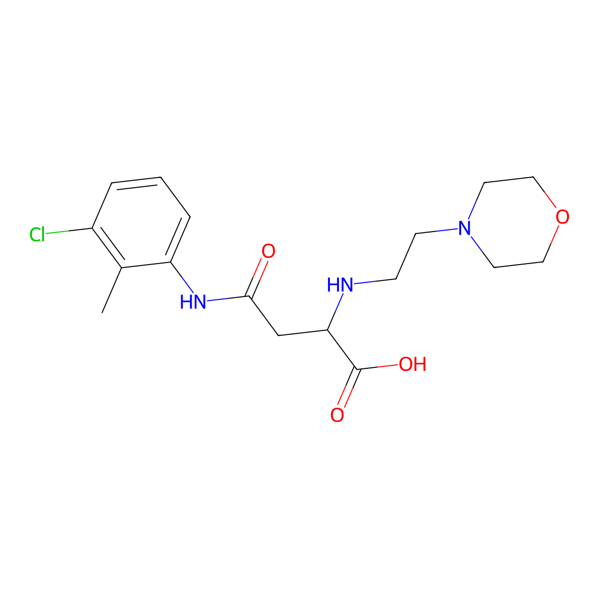4-((3-Chloro-2-methylphenyl)amino)-2-((2-morpholinoethyl)amino)-4-oxobutanoic acid molecular structure, CAS 1025762-01-9