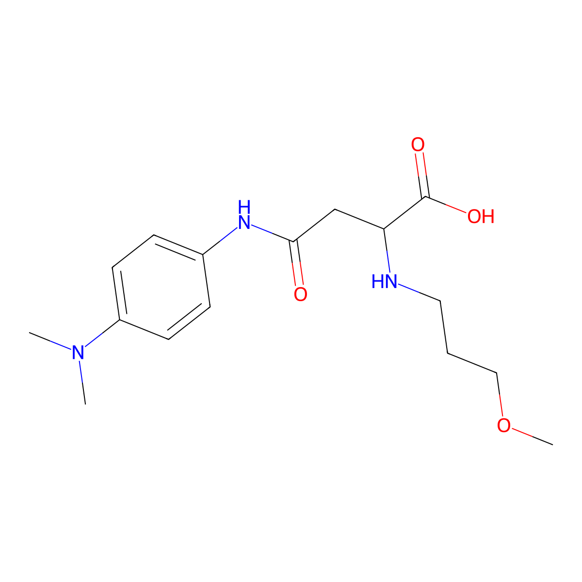 4-[4-(Dimethylamino)anilino]-2-(3-methoxypropylamino)-4-oxobutanoic acid molecular structure, CAS 1025762-27-9