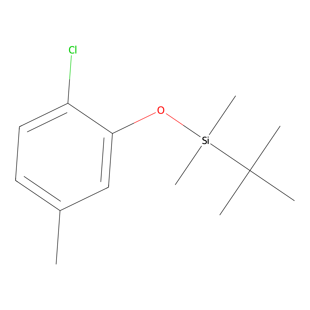 Tert-butyl(2-chloro-5-methylphenoxy)dimethylsilane molecular structure, CAS 1025772-31-9