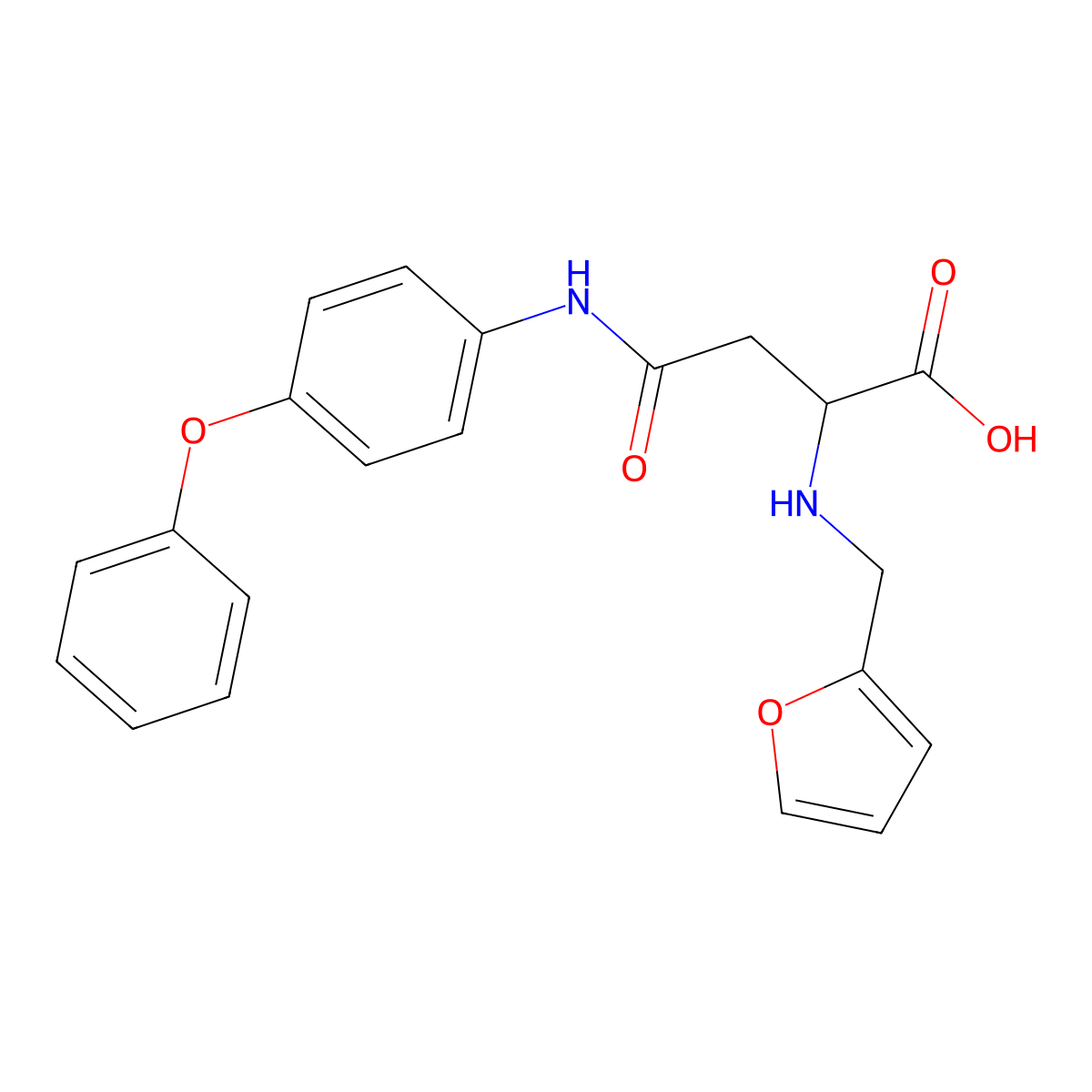 2-((Furan-2-ylmethyl)amino)-4-oxo-4-((4-phenoxyphenyl)amino)butanoic acid molecular structure, CAS 1025772-94-4