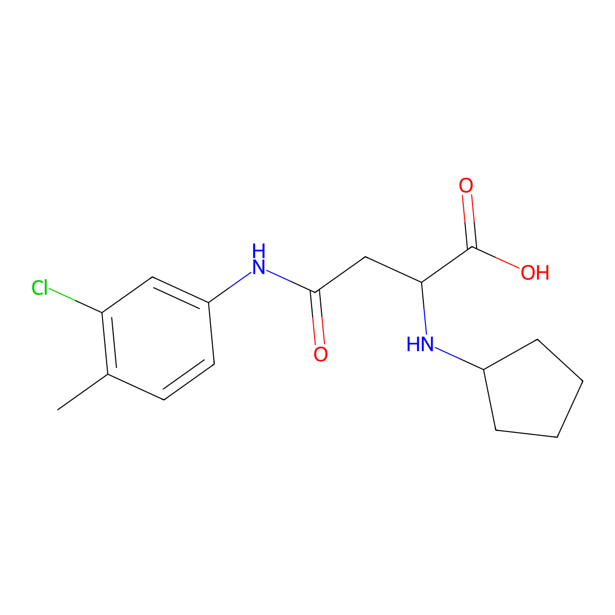 4-(3-Chloro-4-methylanilino)-2-(cyclopentylamino)-4-oxobutanoic acid molecular structure, CAS 1025773-69-6