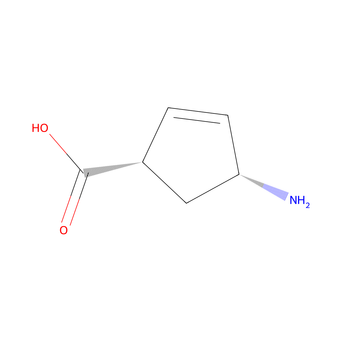 4-Aminocyclopent-2-ene-1-carboxylic acid molecular structure, CAS 102579-72-6