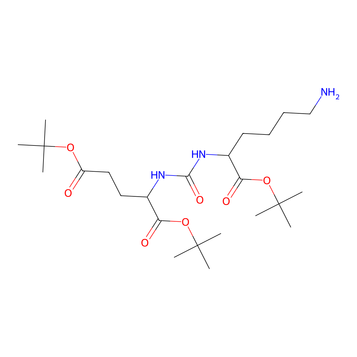 1,5-Bis(1,1-dimethylethyl) N-((((1S)-5-amino-1-((1,1-dimethylethoxy)carbonyl)pentyl)amino)carbonyl)-L-glutamate molecular structure, CAS 1025796-31-9