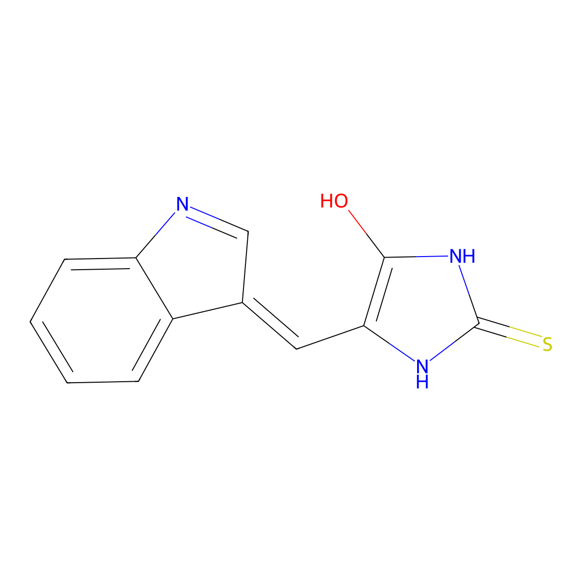 5-((1H-Indol-3-yl)methylene)-2-thioxoimidazolidin-4-one molecular structure, CAS 10258-18-1