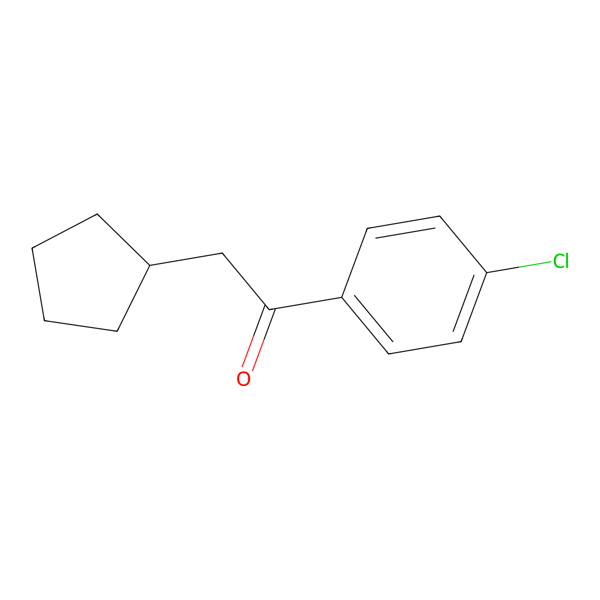 Ethanone, 1-(4-chlorophenyl)-2-cyclopentyl- molecular structure, CAS 102580-68-7