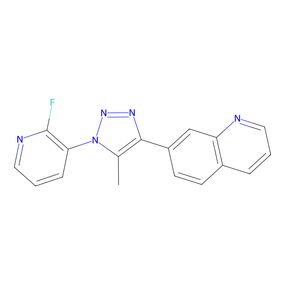 7-[1-(2-Fluoropyridin-3-yl)-5-methyltriazol-4-yl]quinoline molecular structure, CAS 1025802-62-3