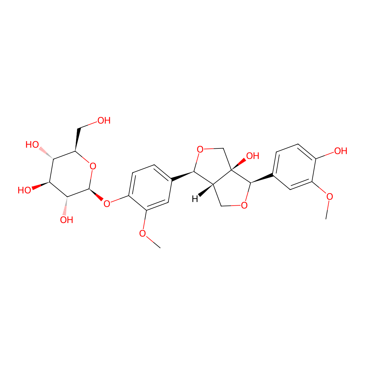8-Hydroxypinoresinol-4'-O-Beta-D-Glucopyranoside molecular structure, CAS 102582-69-4