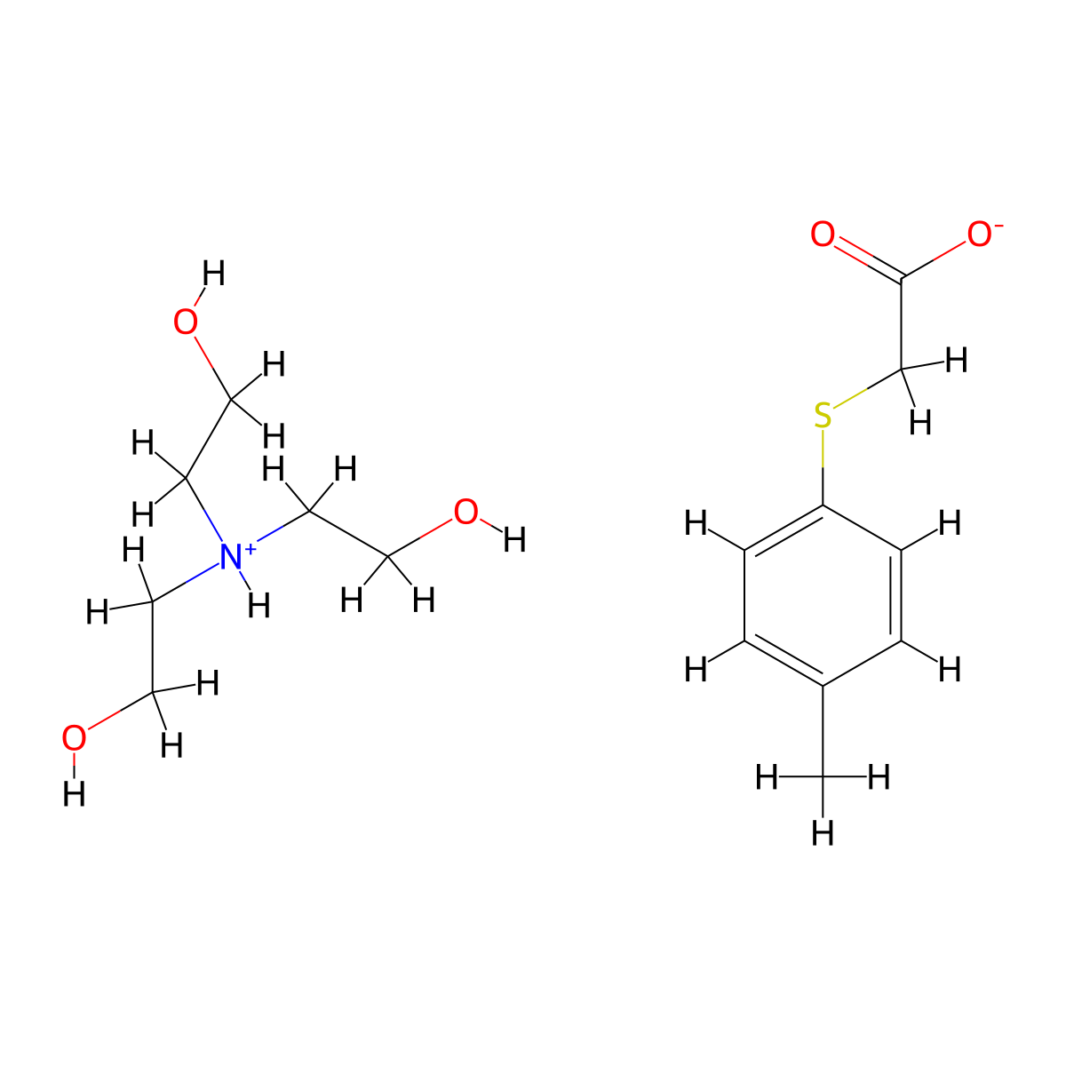Acetic acid, ((4-methylphenyl)thio)-, compd. with 2,2',2''-nitrilotris(ethanol) (1:1) molecular structure, CAS 102582-88-7