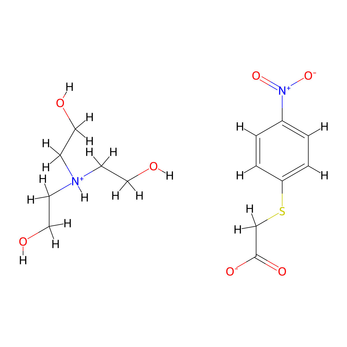 Acetic acid, ((4-nitrophenyl)thio)-, compd. with 2,2'',2'''-nitrilotris(ethanol) (1:1) molecular structure, CAS 102582-90-1