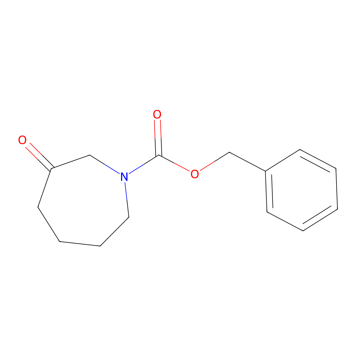 Benzyl 3-oxoazepane-1-carboxylate molecular structure, CAS 1025828-21-0