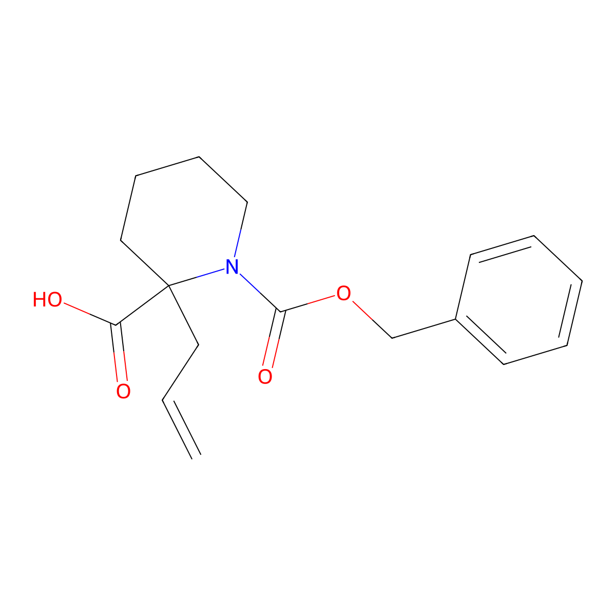 1-[(Benzyloxy)carbonyl]-2-(prop-2-en-1-yl)piperidine-2-carboxylic acid molecular structure, CAS 1025841-05-7