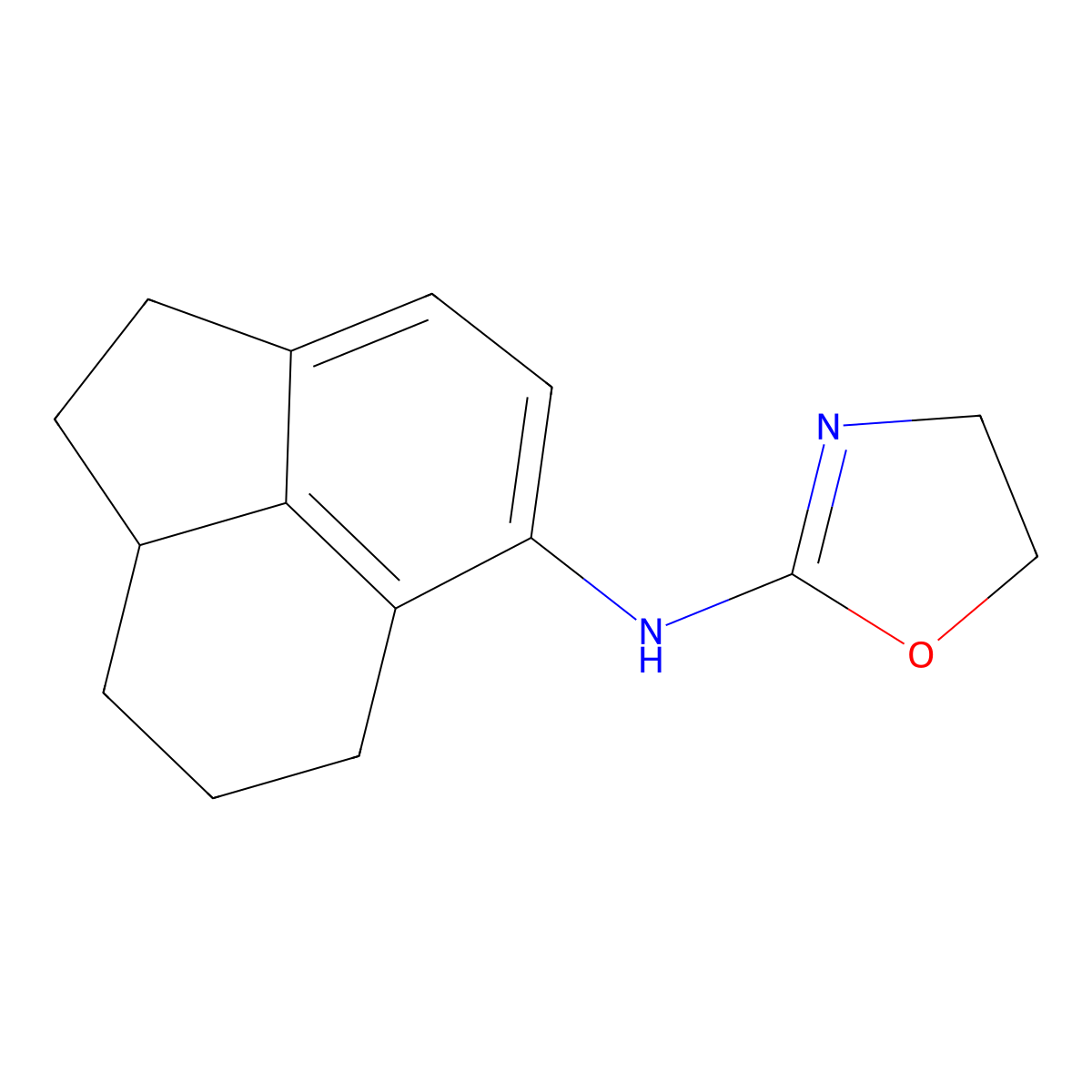 N-(1,2,6,7,8,8a-Hexahydroacenaphthylen-5-yl)-4,5-dihydro-1,3-oxazol-2-amine molecular structure, CAS 102585-20-6