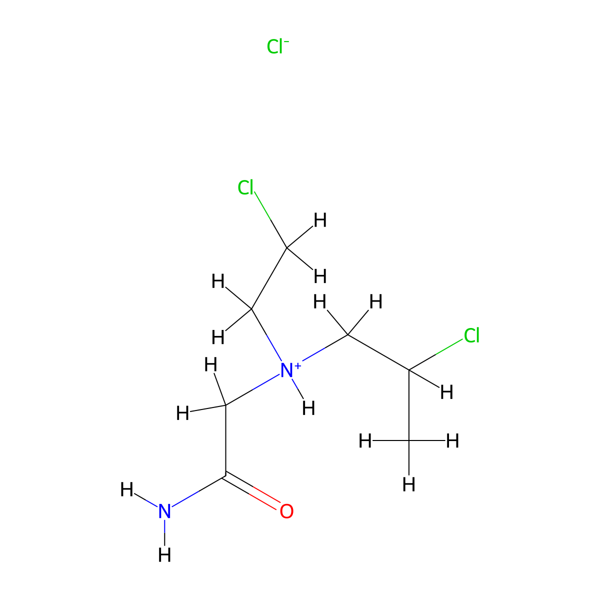 Acetamide, 2-(N-(2-chloroethyl)-N-(2-chloropropyl)amino)-, monohydrochloride molecular structure, CAS 102585-41-1