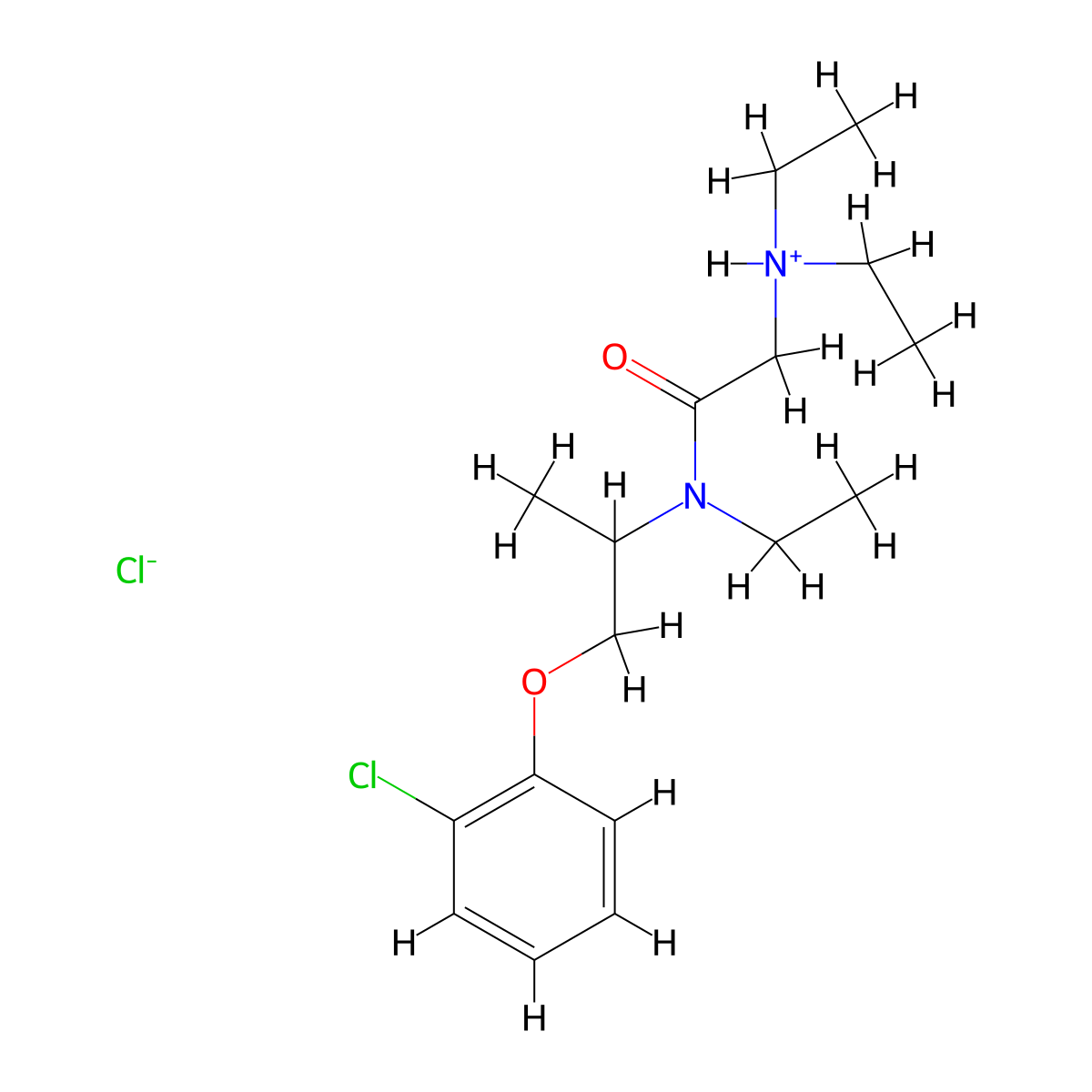 Acetamide, N-(1-(o-chlorophenoxy)-2-propyl)-2-(diethylamino)-N-ethyl-, hydrochloride molecular structure, CAS 102585-42-2