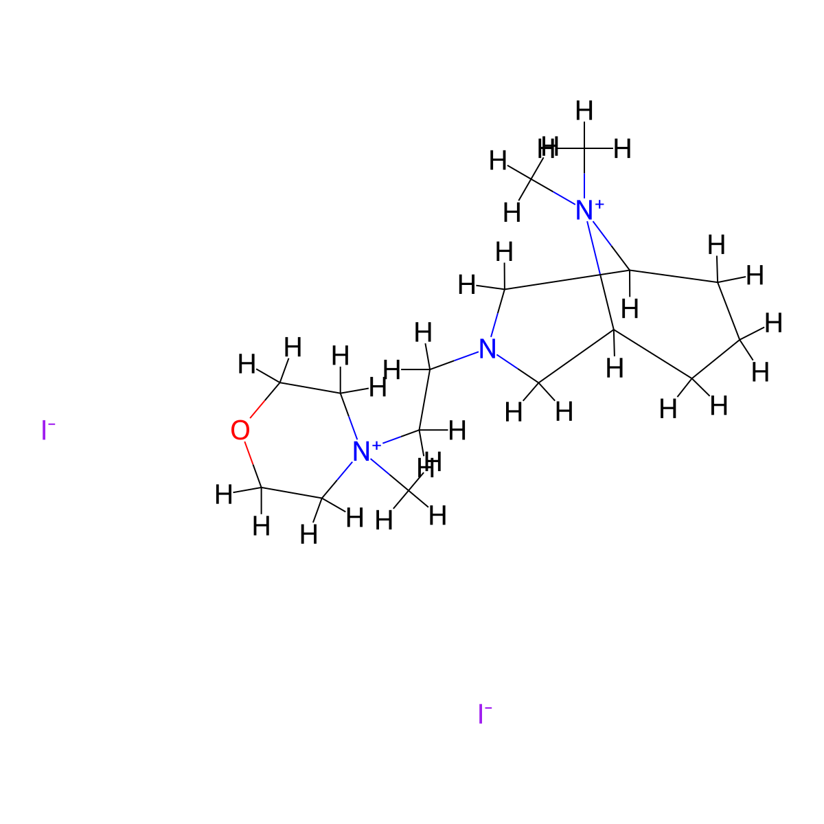 3-Aza-9-azoniabicyclo(3.3.1)nonane, 9,9-dimethyl-3-(2-(4-methylmorpholinio)ethyl)-, diiodide molecular structure, CAS 102585-71-7
