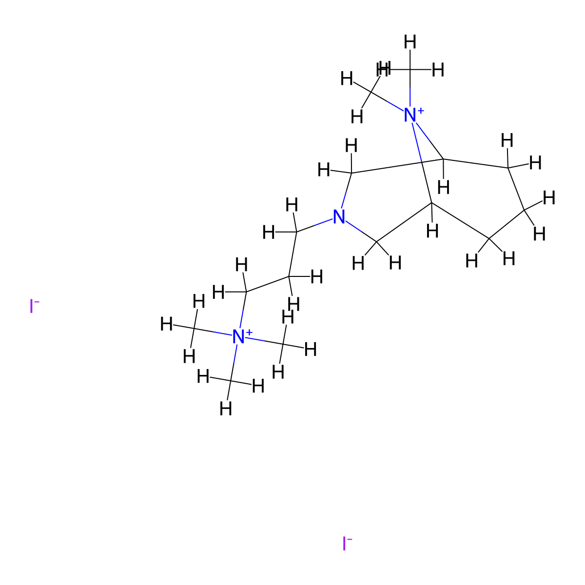 3-Aza-9-azoniabicyclo(3.3.1)nonane, 9,9-dimethyl-3-(3-(trimethylammonio)propyl)-, diiodide molecular structure, CAS 102585-75-1