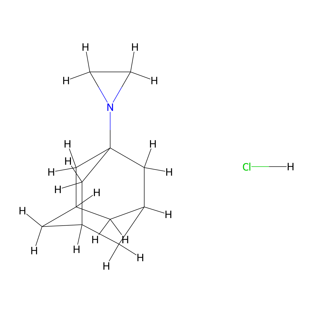 Aziridine, 1-(1-adamantyl)-, hydrochloride molecular structure, CAS 102585-87-5