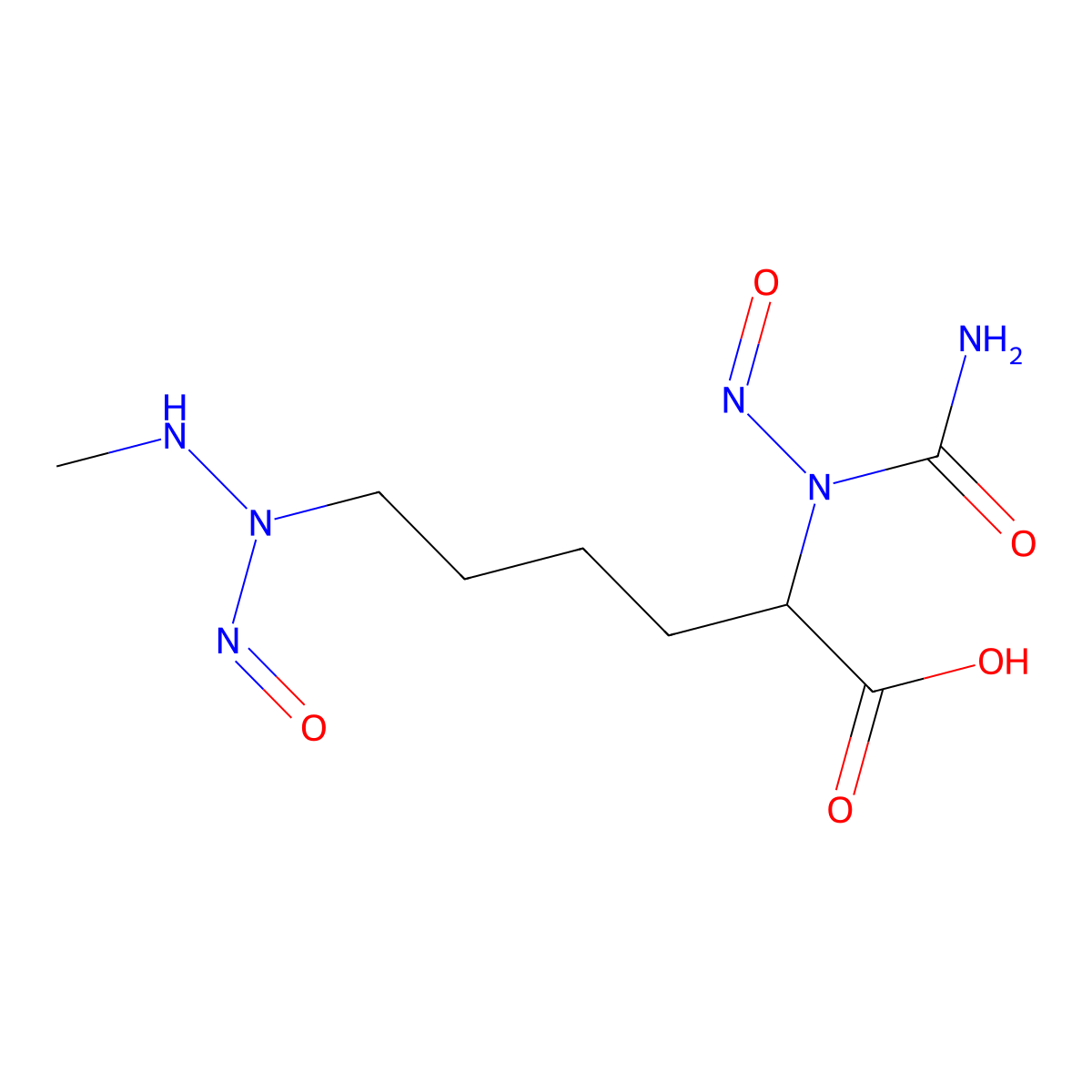 Lysine, N(sup 2)-carbamoyl-N(sup 2),N(sup 6)-dinitroso-N(sup 6)-methylamino- molecular structure, CAS 102586-07-2