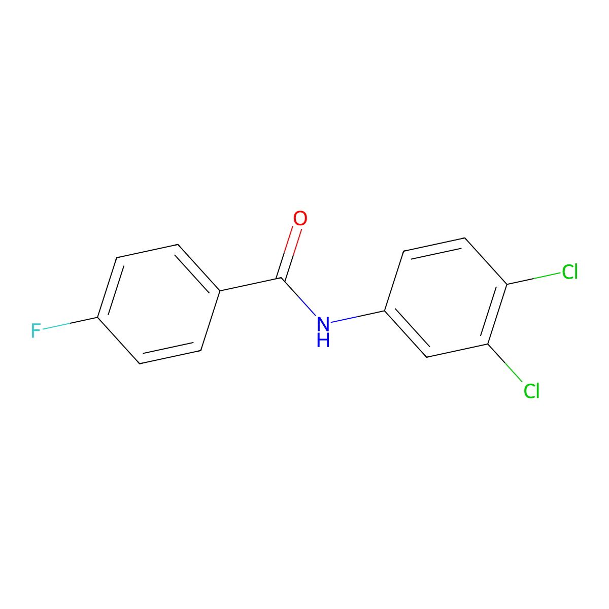 N-(3,4-dichlorophenyl)-4-fluorobenzamide molecular structure, CAS 102587-42-8