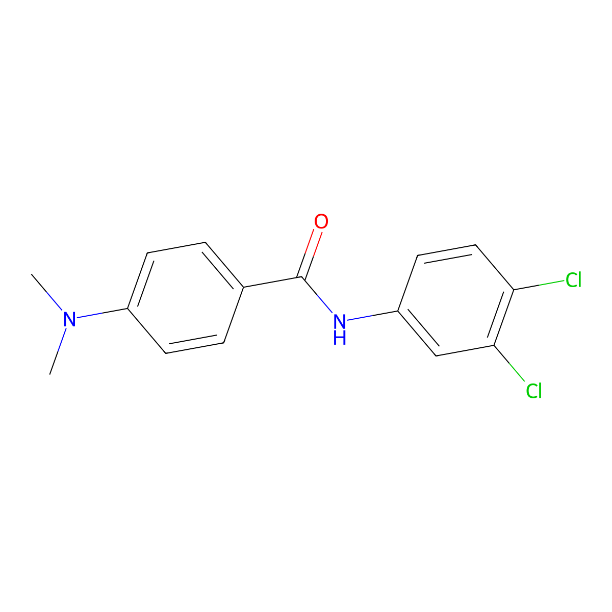 N-(3,4-dichlorophenyl)-4-(dimethylamino)benzamide molecular structure, CAS 102587-45-1