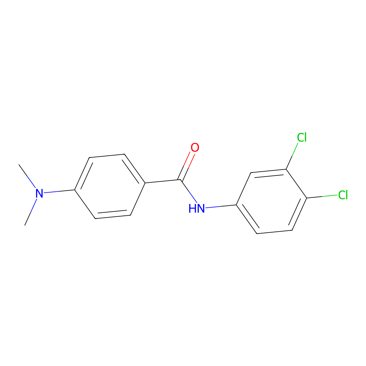 N-(3,4-dichlorophenyl)-4-(dimethylamino)benzamide molecular structure, CAS 102587-45-1