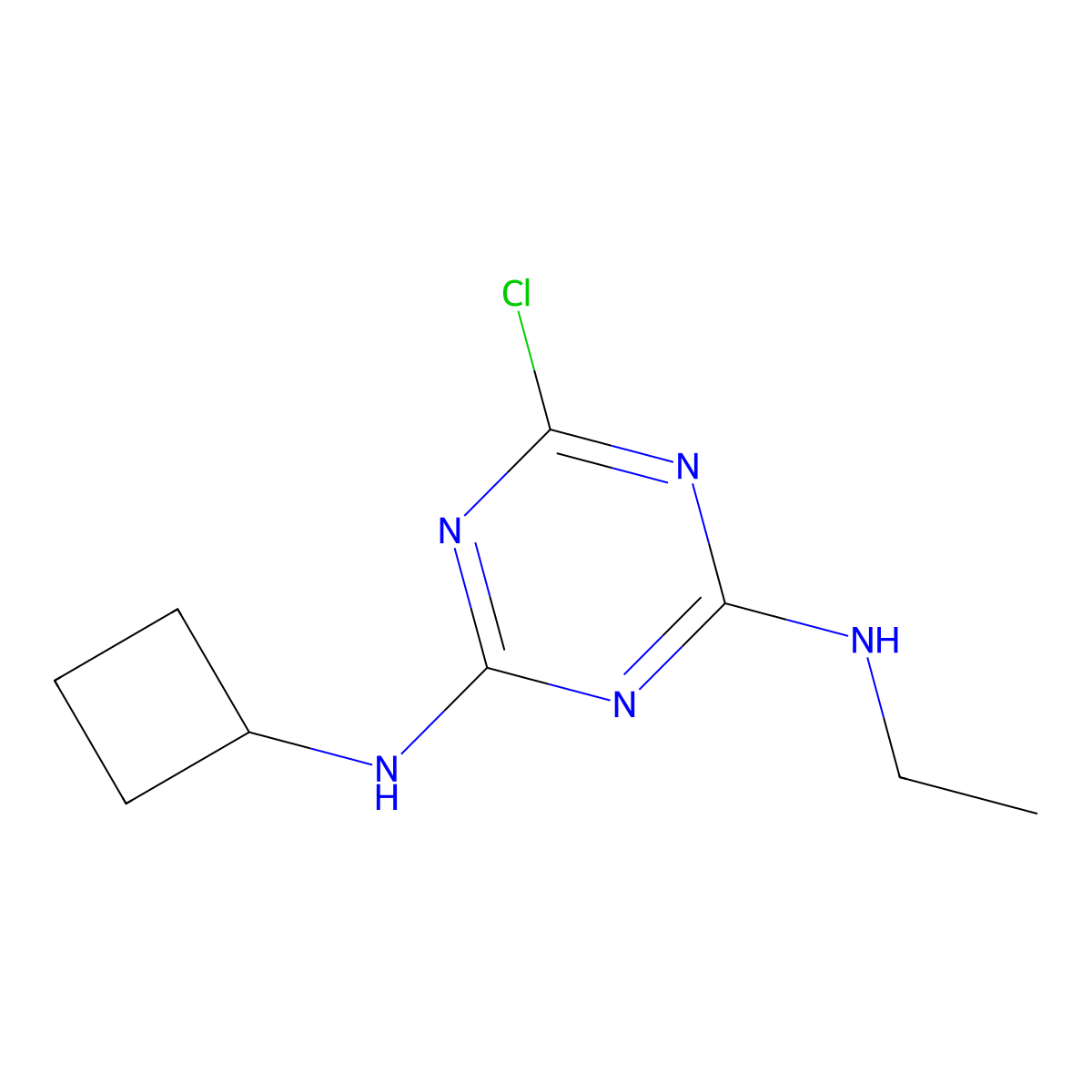 1,3,5-Triazine-2,4-diamine, 6-chloro-N2-cyclobutyl-N4-ethyl- molecular structure, CAS 102587-50-8