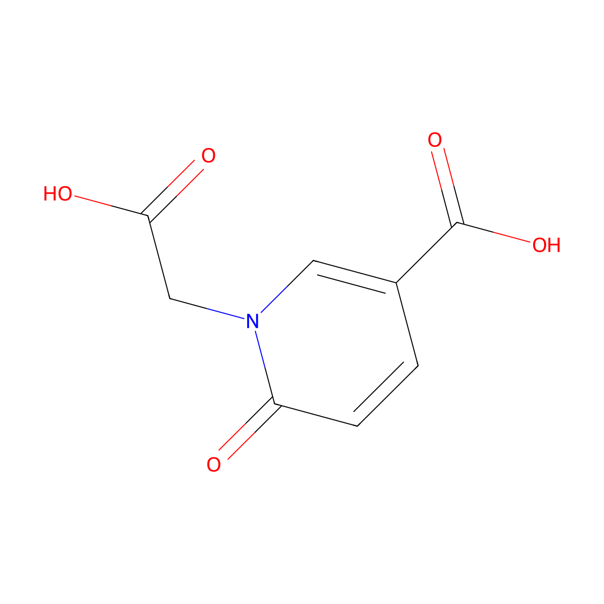 1-(Carboxymethyl)-6-oxo-1,6-dihydropyridine-3-carboxylic acid molecular structure, CAS 1025871-64-0