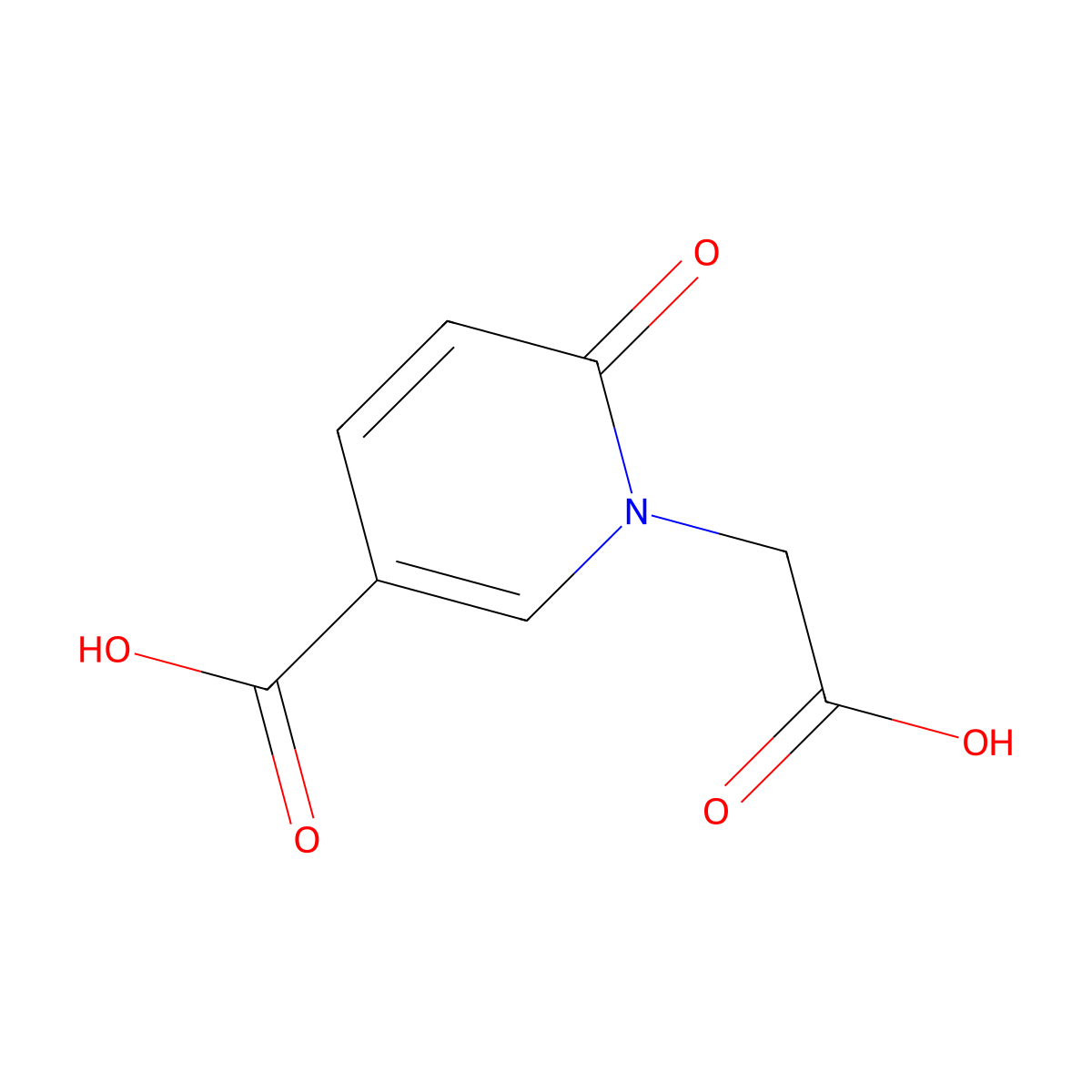 1-(Carboxymethyl)-6-oxo-1,6-dihydropyridine-3-carboxylic acid molecular structure, CAS 1025871-64-0