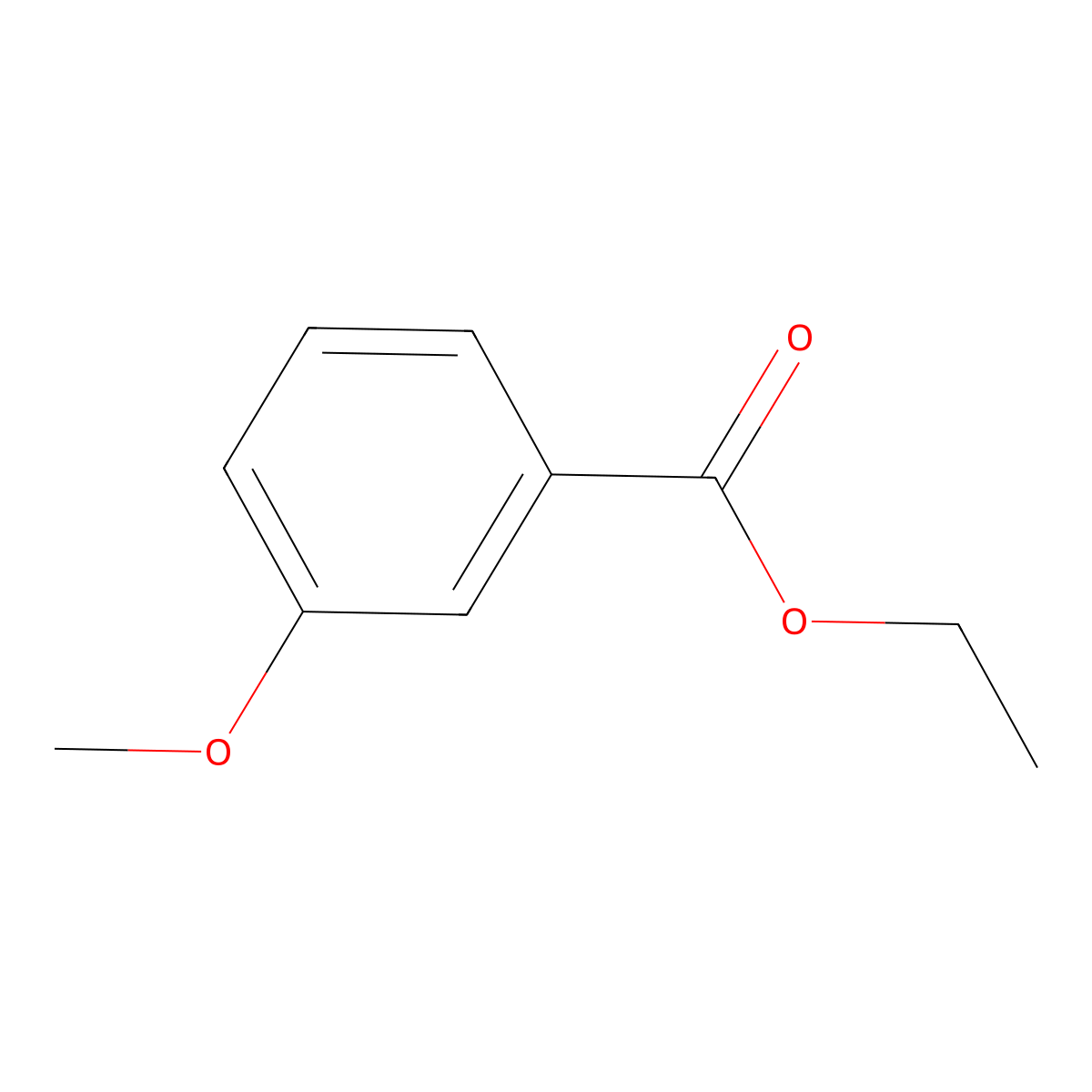 Benzoic acid, 3-methoxy-, ethyl ester molecular structure, CAS 10259-22-0