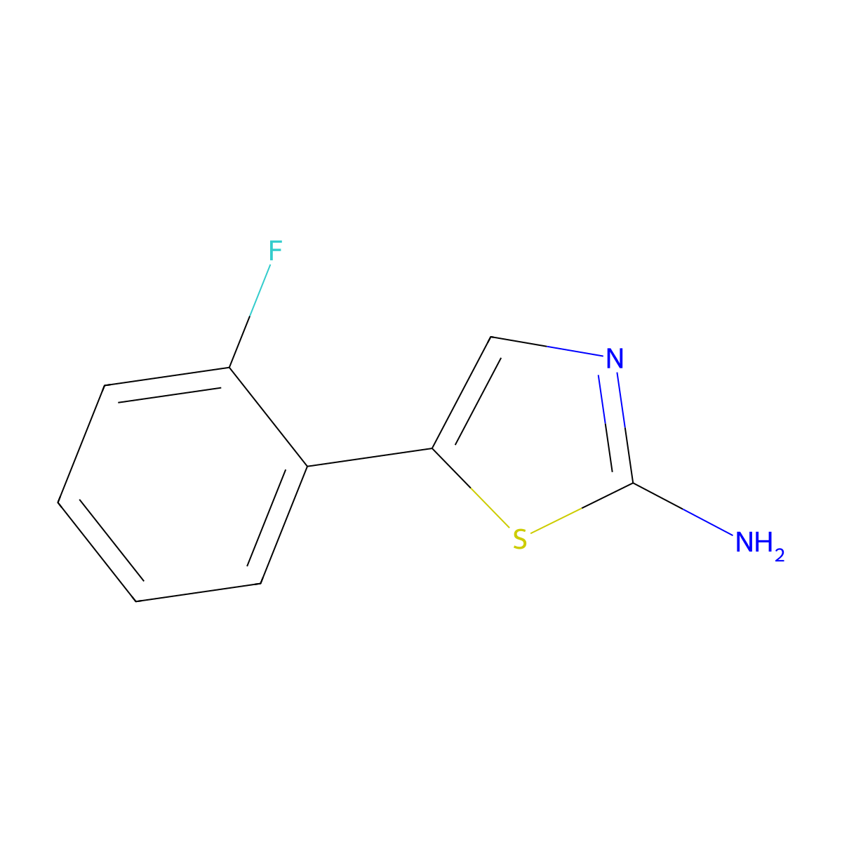 5-(2-Fluorophenyl)-1,3-thiazol-2-amine molecular structure, CAS 1025927-65-4
