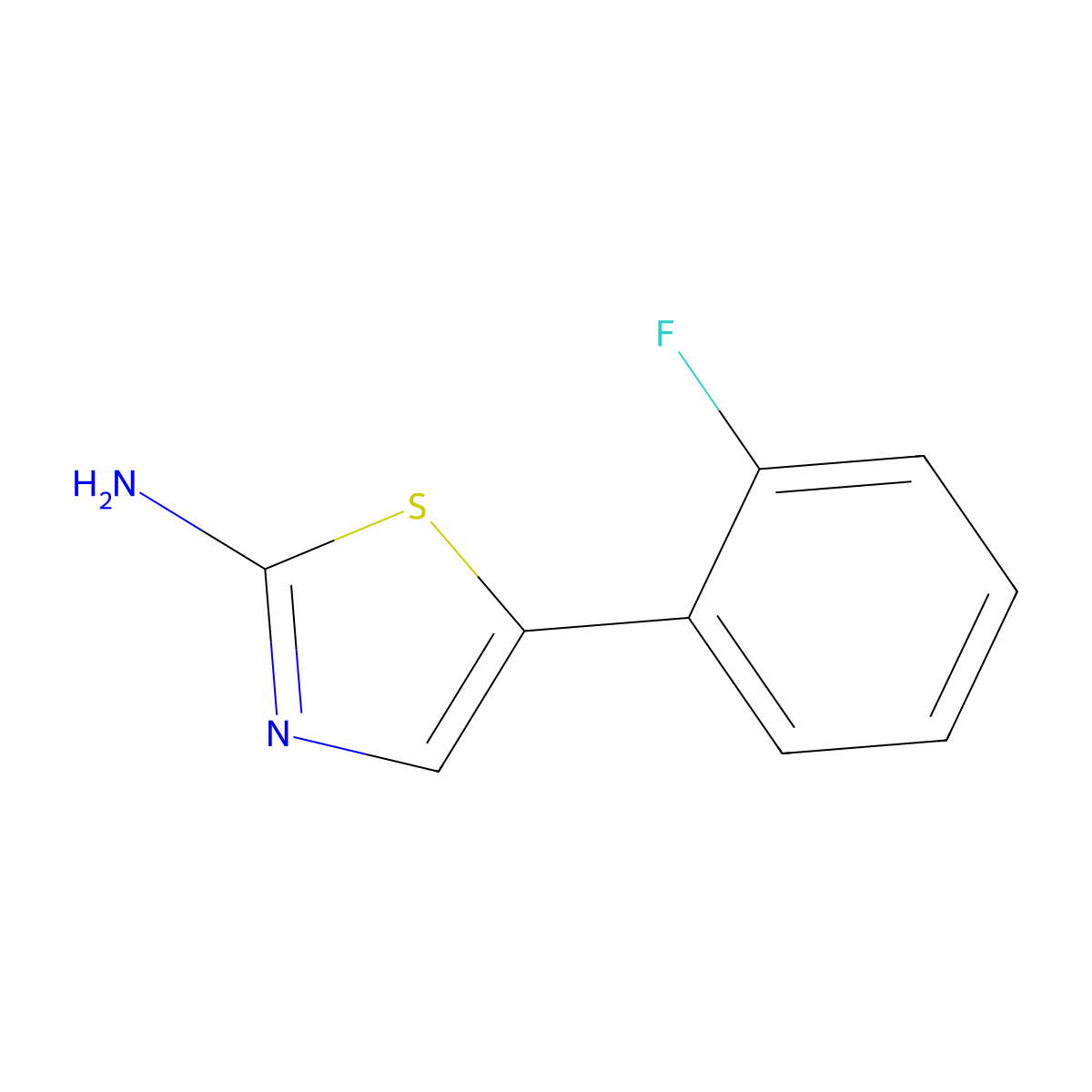5-(2-Fluorophenyl)-1,3-thiazol-2-amine molecular structure, CAS 1025927-65-4
