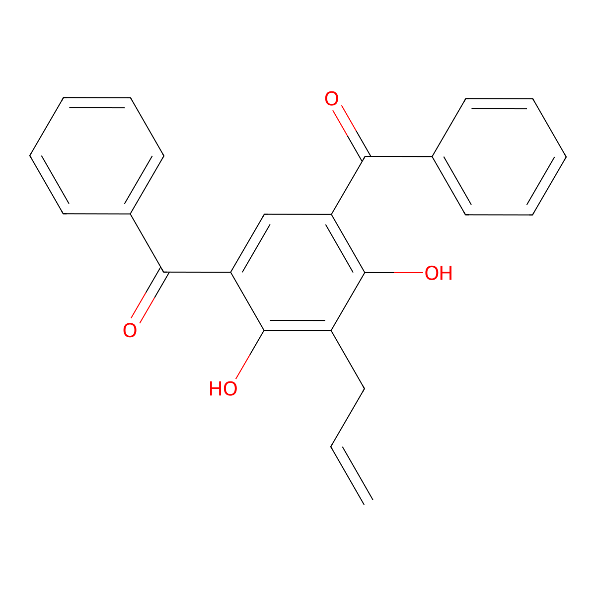Methanone, 1,1'-(4,6-dihydroxy-5-(2-propen-1-yl)-1,3-phenylene)bis(1-phenyl- molecular structure, CAS 102593-74-8