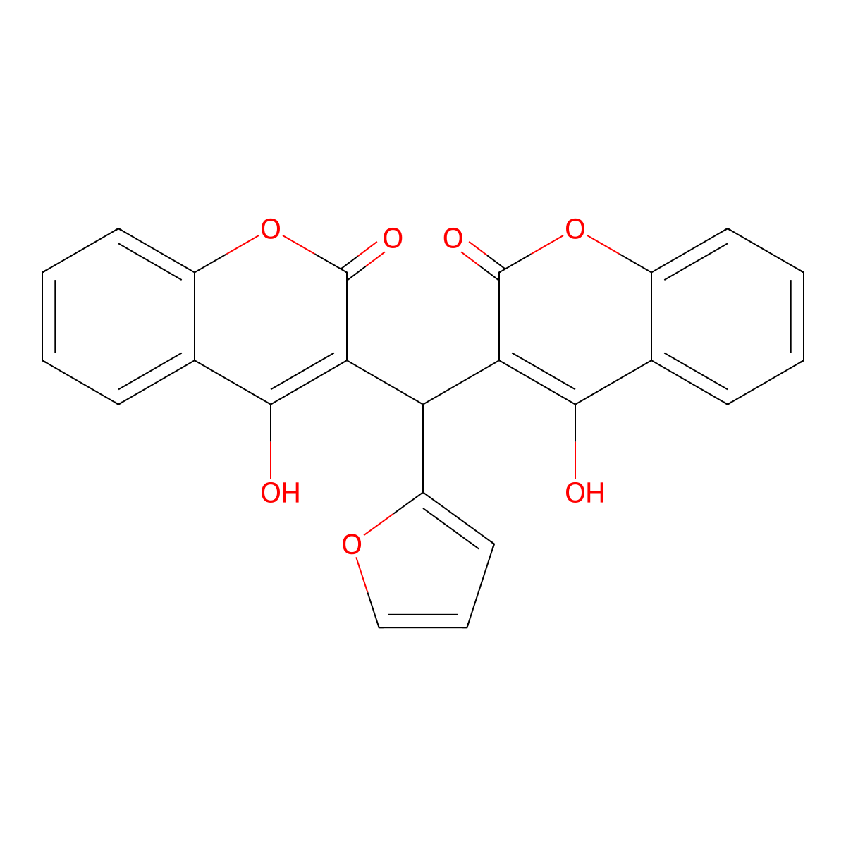 3,3'-(furan-2-ylmethanediyl)bis(4-hydroxy-2H-chromen-2-one) molecular structure, CAS 102595-03-9