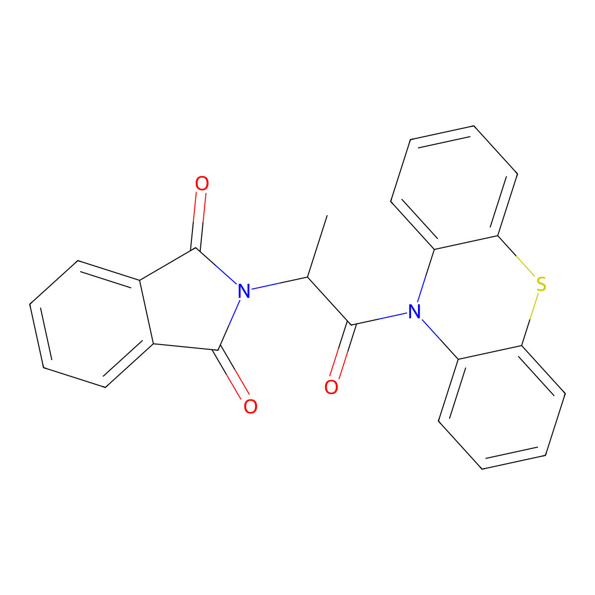 2-[1-methyl-2-oxo-2-(10H-phenothiazin-10-yl)ethyl]-1H-isoindole-1,3(2H)-dione molecular structure, CAS 102595-69-7