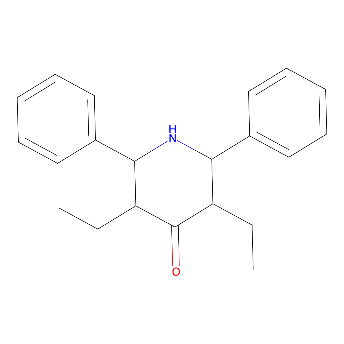 3,5-Diethyl-2,6-diphenylpiperidin-4-one molecular structure, CAS 102596-94-1