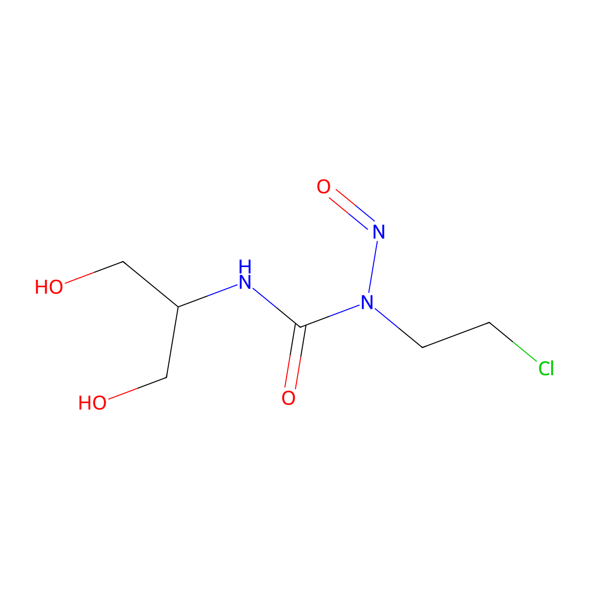2-[3-(2-Chloroethyl)-3-nitrosoureido]-1,3-propanediol molecular structure, CAS 1025966-98-6