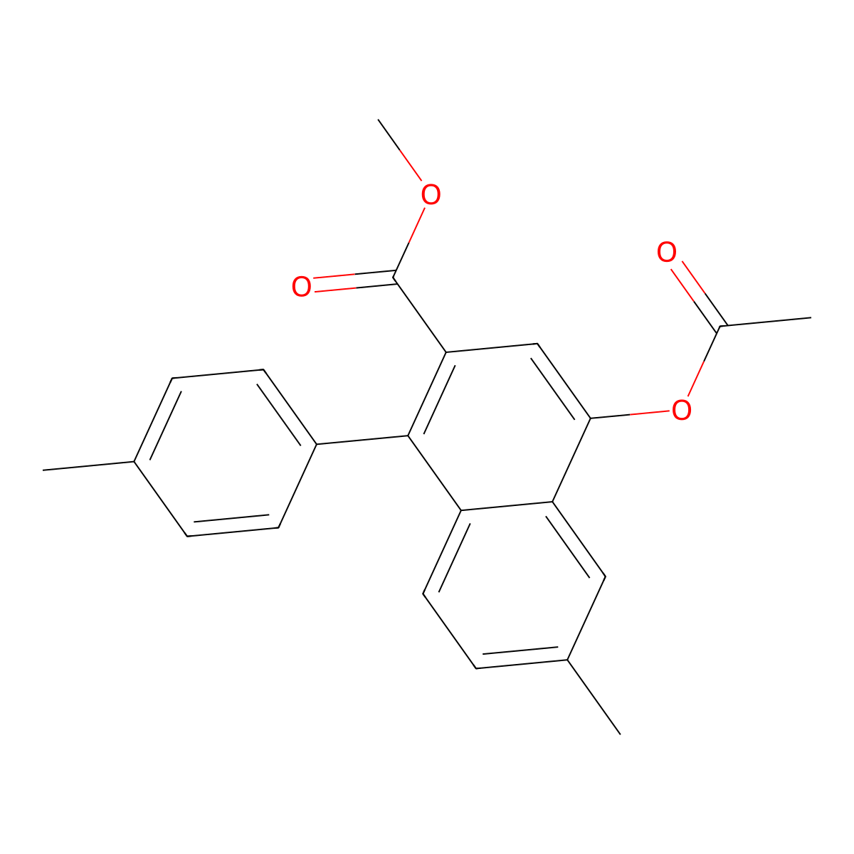Methyl 4-(acetyloxy)-6-methyl-1-(4-methylphenyl)-2-naphthalenecarboxylate molecular structure, CAS 102599-50-8