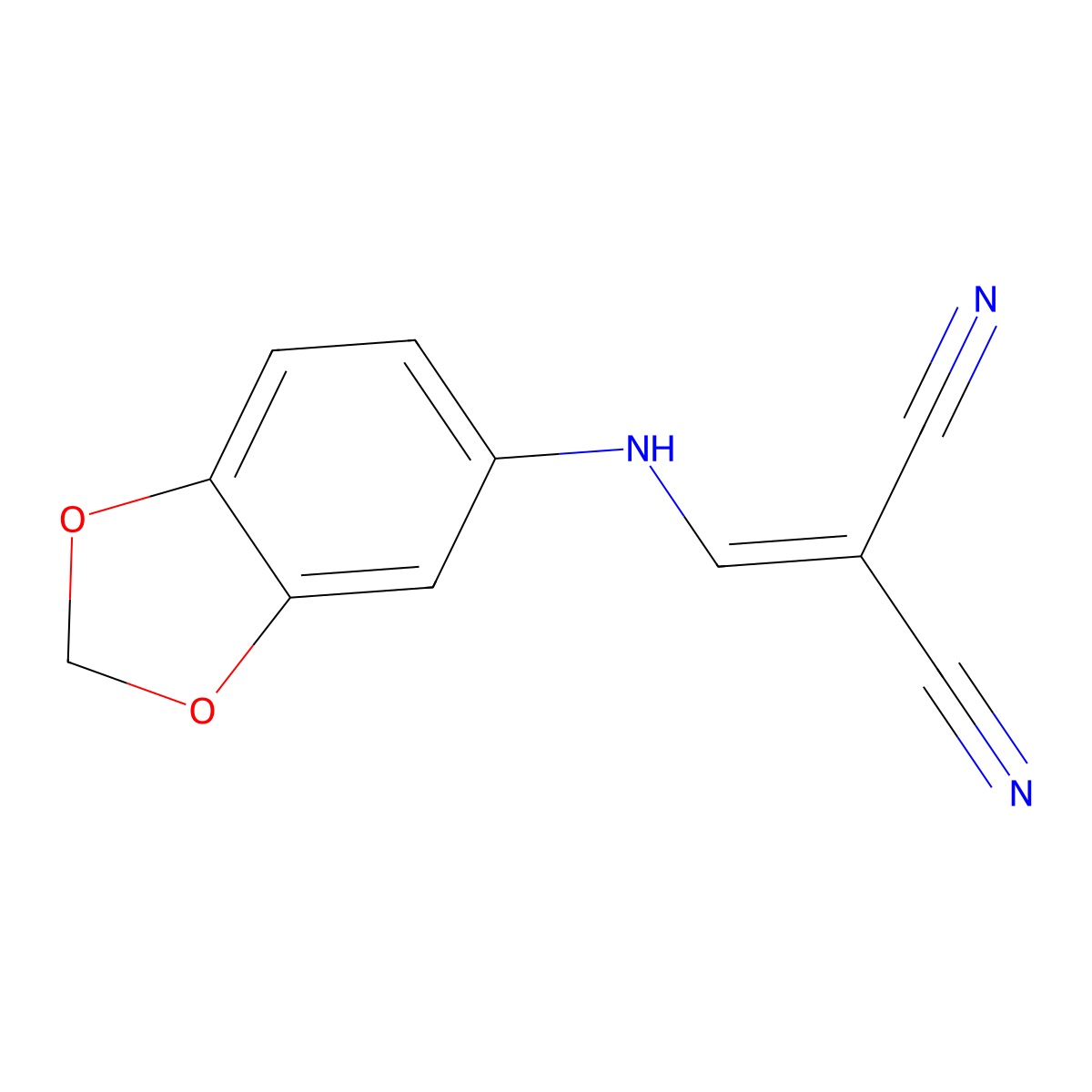 2-{[(2H-1,3-benzodioxol-5-yl)amino]methylidene}propanedinitrile molecular structure, CAS 1025997-07-2