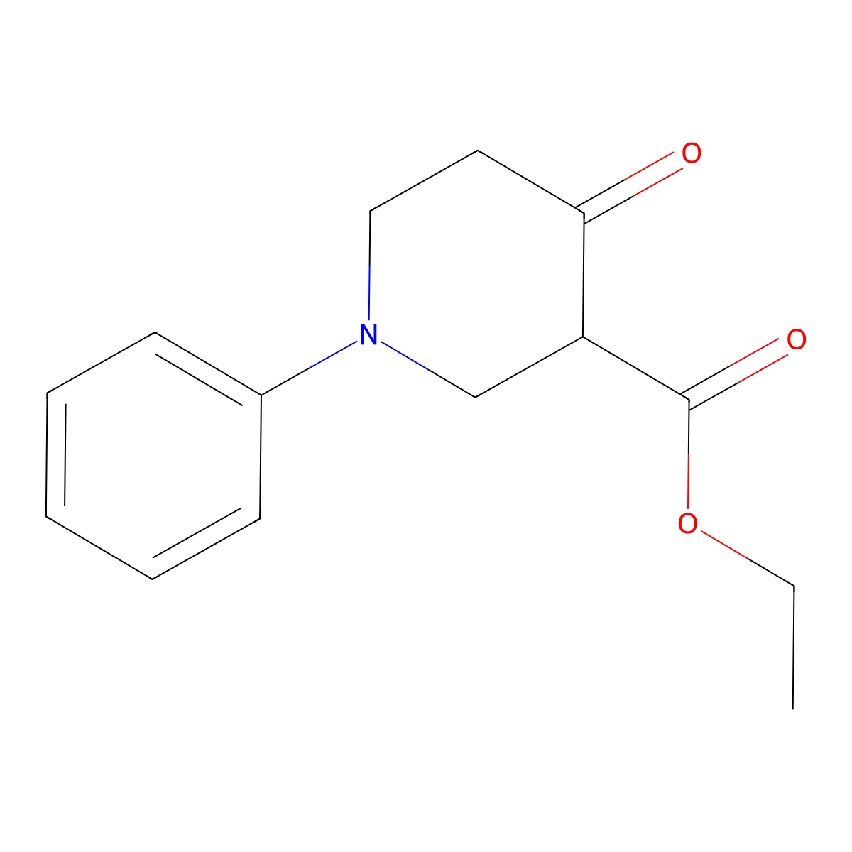 Ethyl 4-oxo-1-phenylpiperidine-3-carboxylate molecular structure, CAS 1026-47-7
