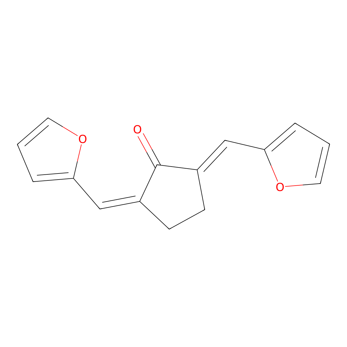 2,5-Difurfurylidenecyclopentanone molecular structure, CAS 1026-78-4