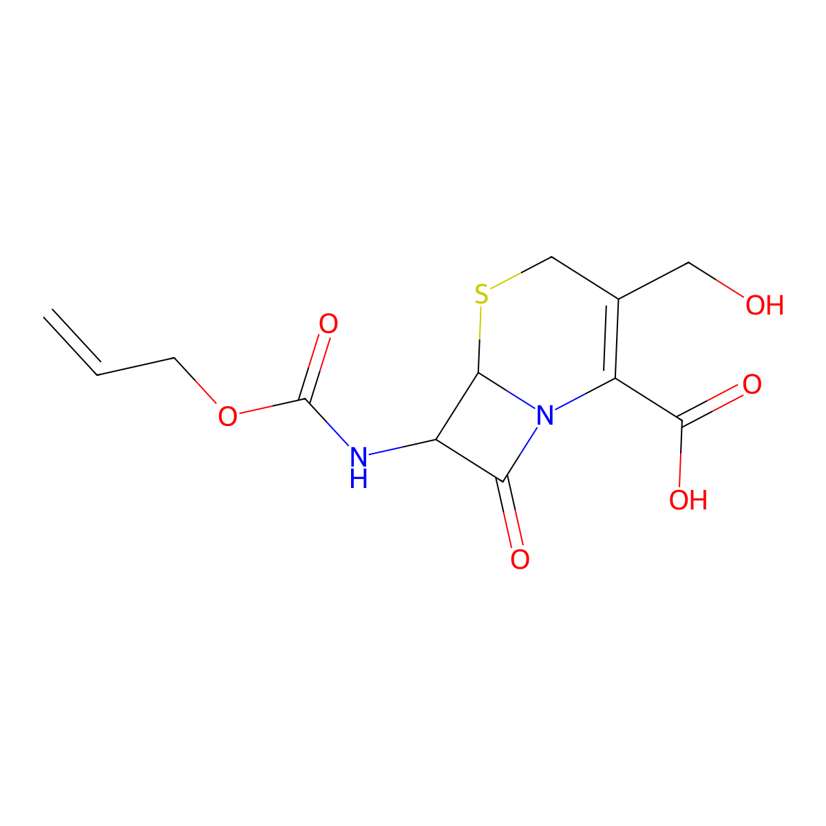 (6R,7R)-3-(hydroxymethyl)-8-oxo-7-{[(prop-2-en-1-yloxy)carbonyl]amino}-5-thia-1-azabicyclo[4.2.0]oct-2-ene-2-carboxylic acid molecular structure, CAS 1026002-23-2