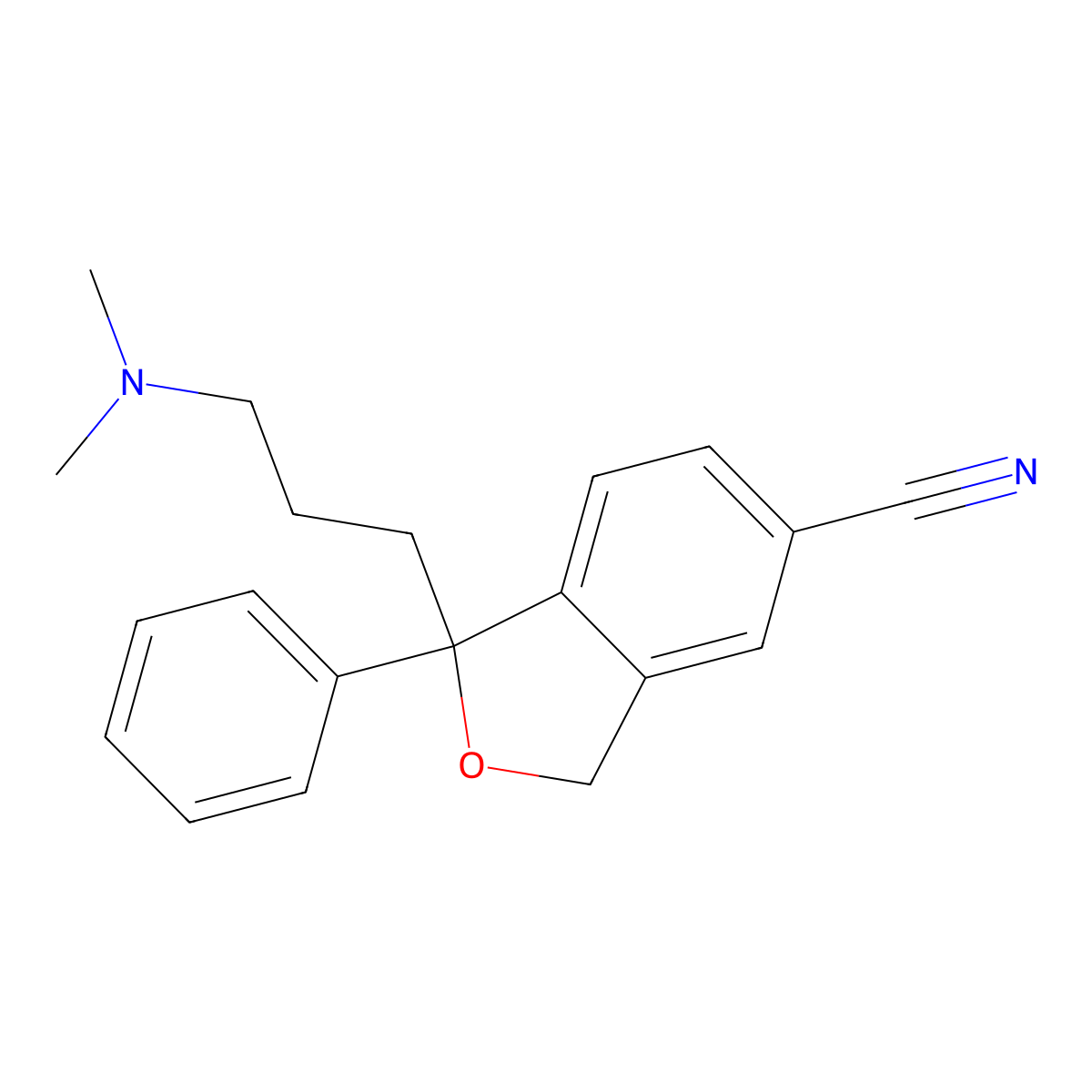 Desfluorocitalopram molecular structure, CAS 1026009-77-7