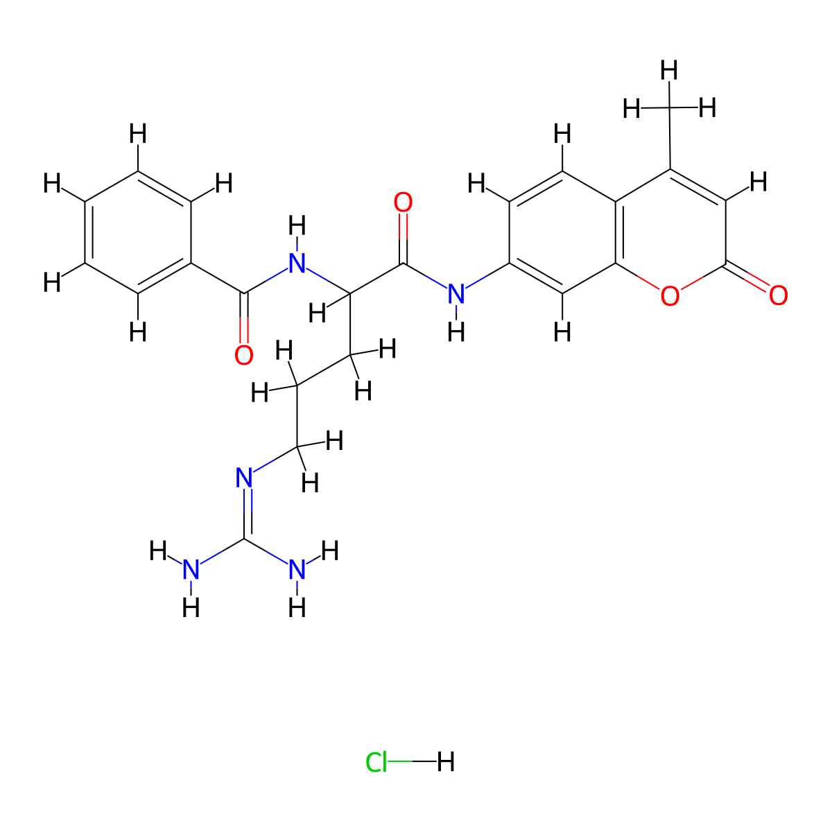Benzoyl-DL-arginine-7-amido-4-methylcoumarin hydrochloride molecular structure, CAS 102601-21-8