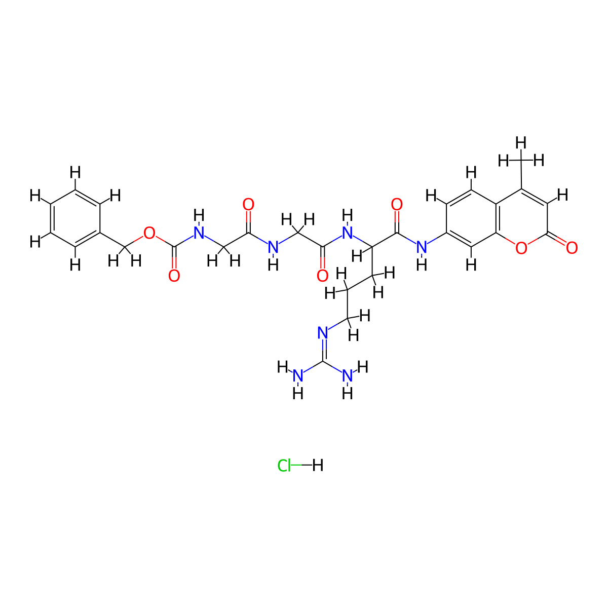 N-CBZ-Glycyl-glycyl-L-arginine 7-amido-4-methylcoumarin hydrochloride molecular structure, CAS 102601-58-1