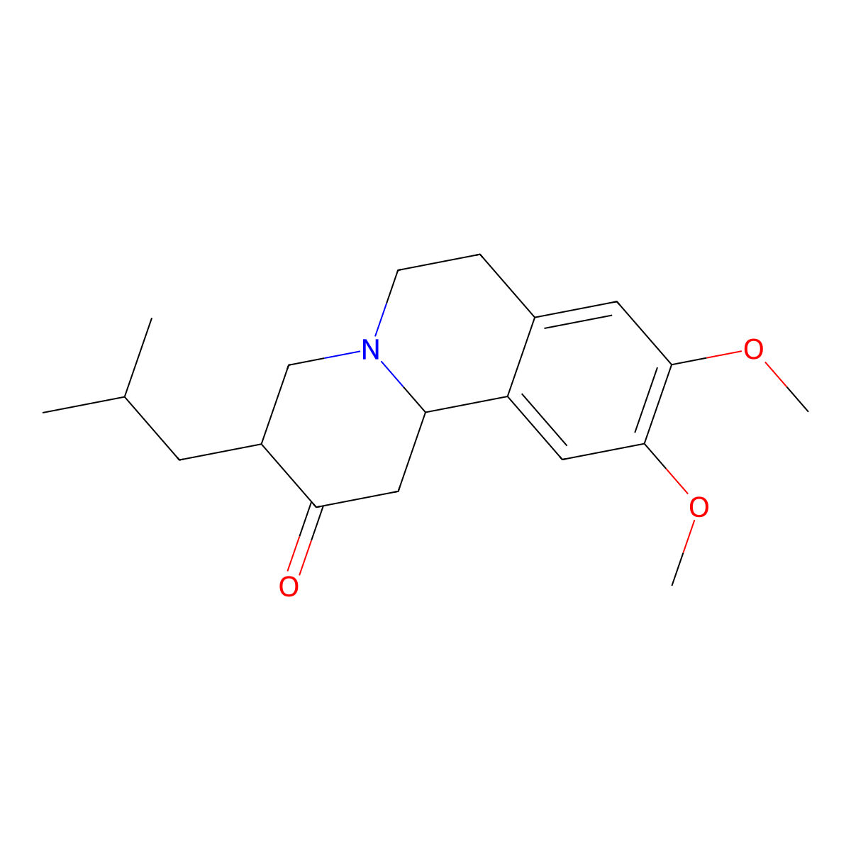(-)-Tetrabenazine molecular structure, CAS 1026016-84-1